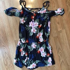 Aeropostale size S tropical print romper worn once